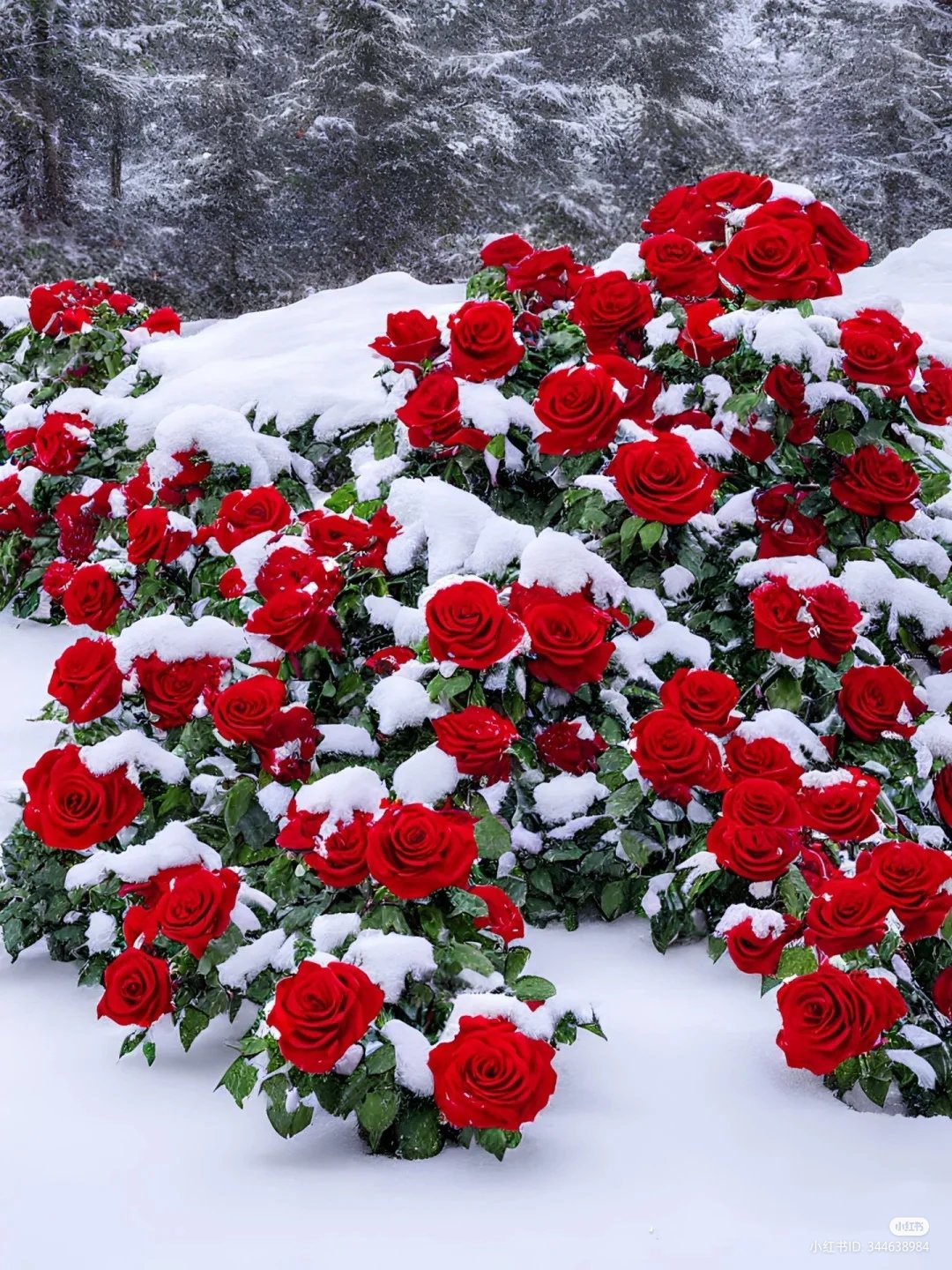 Image of Snow on roses