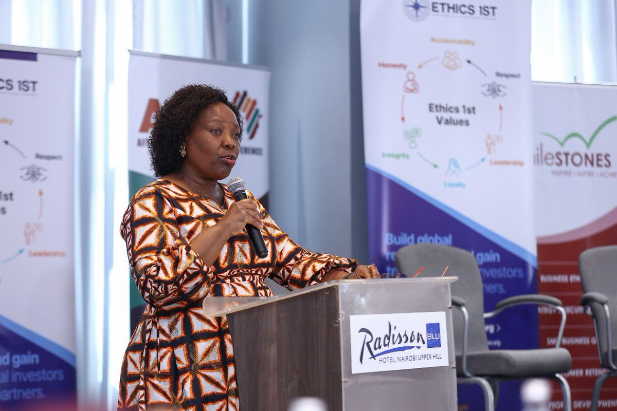 Ms <a href="/Jacquelinemugo2/">Jacqueline mugo</a> , ED &amp; CEO, <a href="/FKEKenya/">FKE Kenya</a> Commended @CIPEKenya and the implementing partners of the ‘Integrity Champions Network’ Initiative during her opening remarks as the Chief Guest during the Launch of the Integrity Champions Network by @CIPEKenya