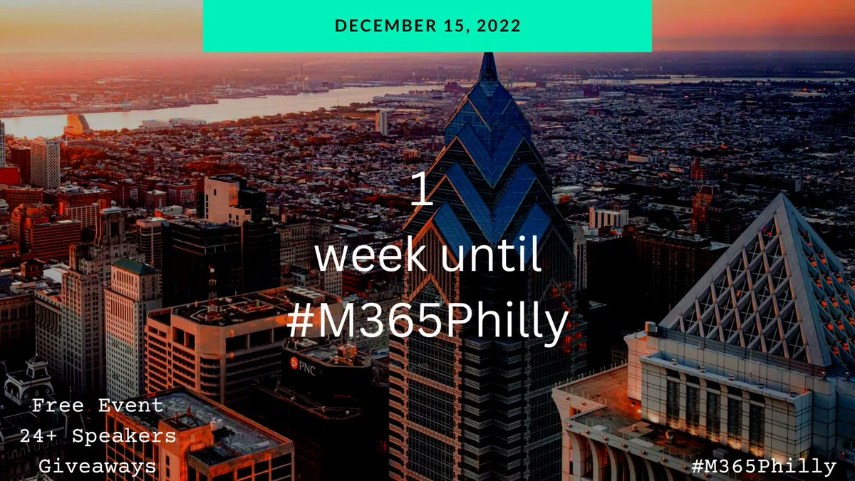 #M365Philly kicks off in 1 week! Register for the event now to have a chance at our giveaways! buff.ly/3uoPln7 #SharePoint #PowerPlatform #MicrosoftViva #MicrosoftTeams #MicrosoftStream #CommunityDays