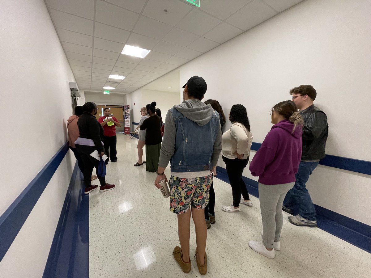 WCCAdultEd's tweet photo. Adult Education students participate in a tour of the Wallace Campus hosted by Buffae Howard, WCC recruiter, and Lee Hall, AE Career Coach. Students learn all about the educational and training opportunities awaiting them post GED completion. #students #onthemove #accs #wccd #AE https://t.co/uANqFmQh8S