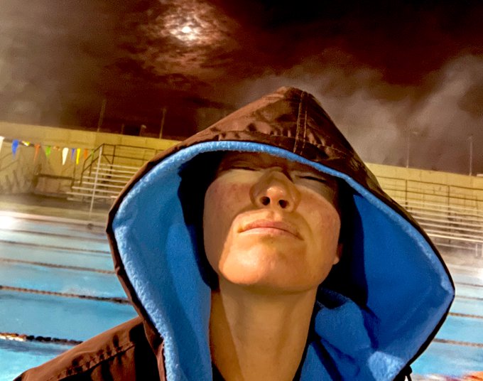 The hardest part of morning swim workouts is getting out of bed.  Then getting out of the house.  Then<a href="/tag/footsies"class="tags"><span>#footsies</span></a>