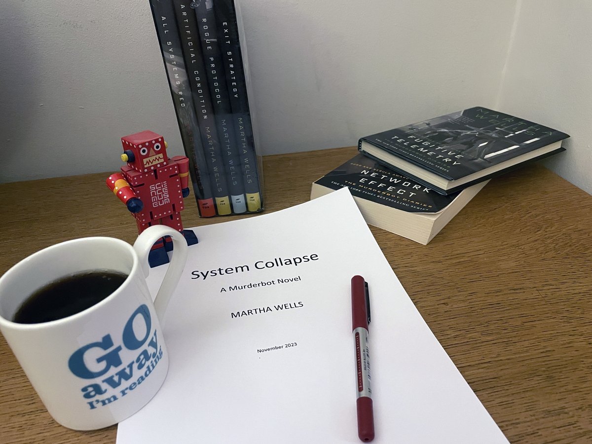 TorDotComPub's tweet image. Missing @marthawells1's Murderbot series? Not for long!
A little something hit editor @LeeAHarris' desk this week... and will be hitting stores fall 2023.