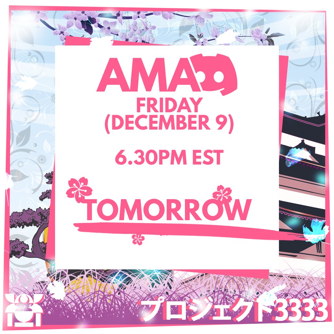 We're about to blow the lid off the upcoming Marketplace!?🤯
Want to know the full details?! Don't miss our AMA on Discord! 😉
🗓️ FRIDAY (December 9) 
🕙 6.30pm EST
Mark your calendar! Be there! discord.gg/SenDUxhtw8