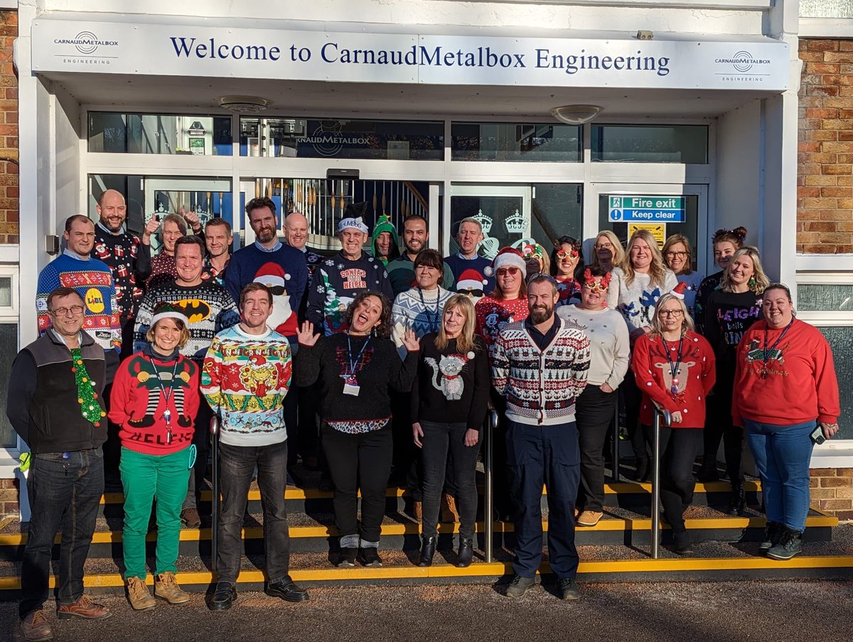 CarnaudMetalbox's tweet photo. #ChristmasJumperDay is here, time to spread some festive cheer, Thursday the 8th is the day so get dressed up and Jingle all the way!
 
Today the CMbE team have dug out their Christmas Knits to help spread the joy of Christmas!
 
Why not join in the fun with a Ho Ho Ho! https://t.co/hR80S7yQxU