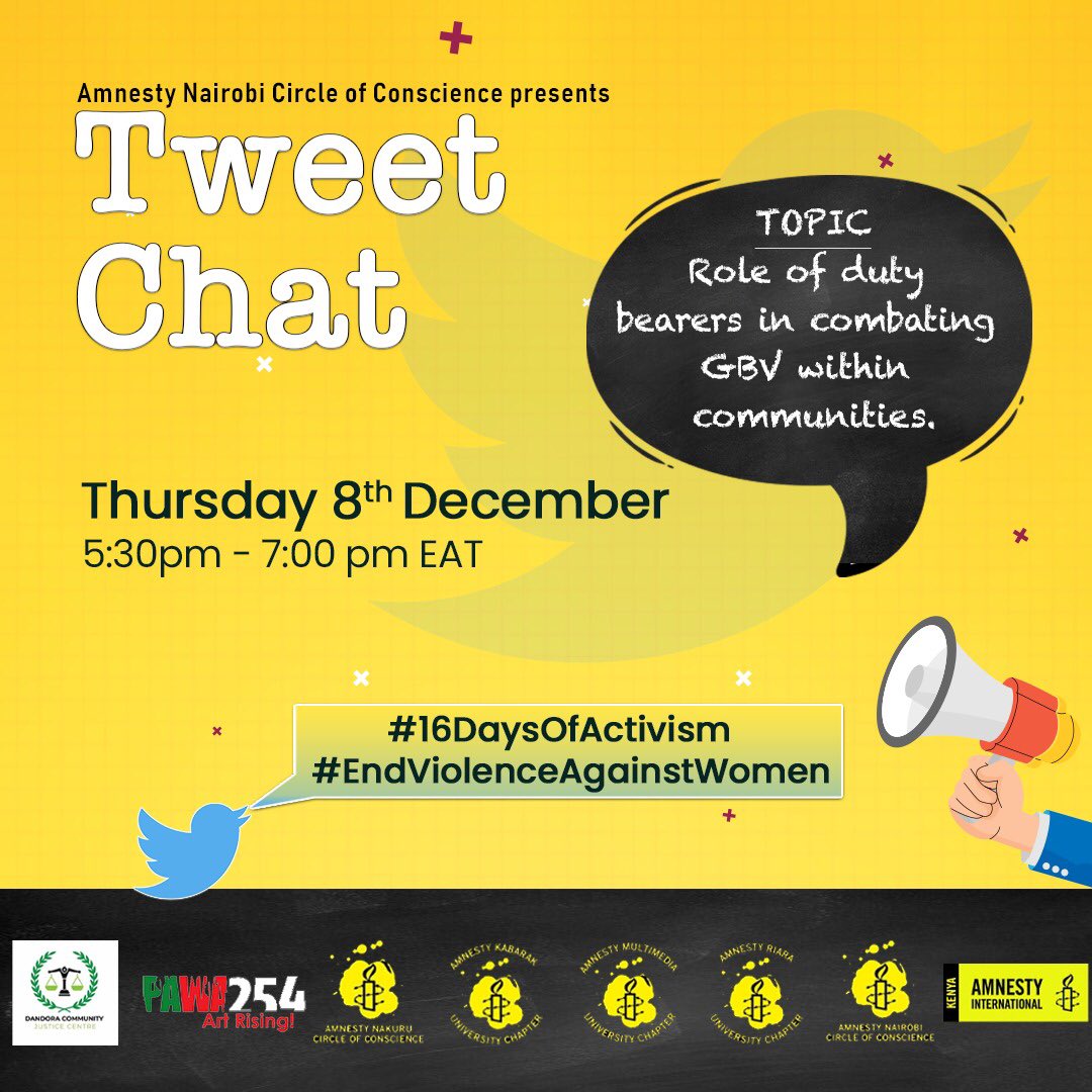 AmnestyNakuru's tweet photo. We are so pleased to be holding this kind of discussion, today we tackle the role of duty bearers in combating GBV within communities. 

Join @AmnestyKenya , @AmnestyNakuru , @AmnestyDaystar , and @amnesty_kabarak on this noble course.
#16DaysofActivism
#EndViolenceAgainstWomen https://t.co/LXwdaEV2c9