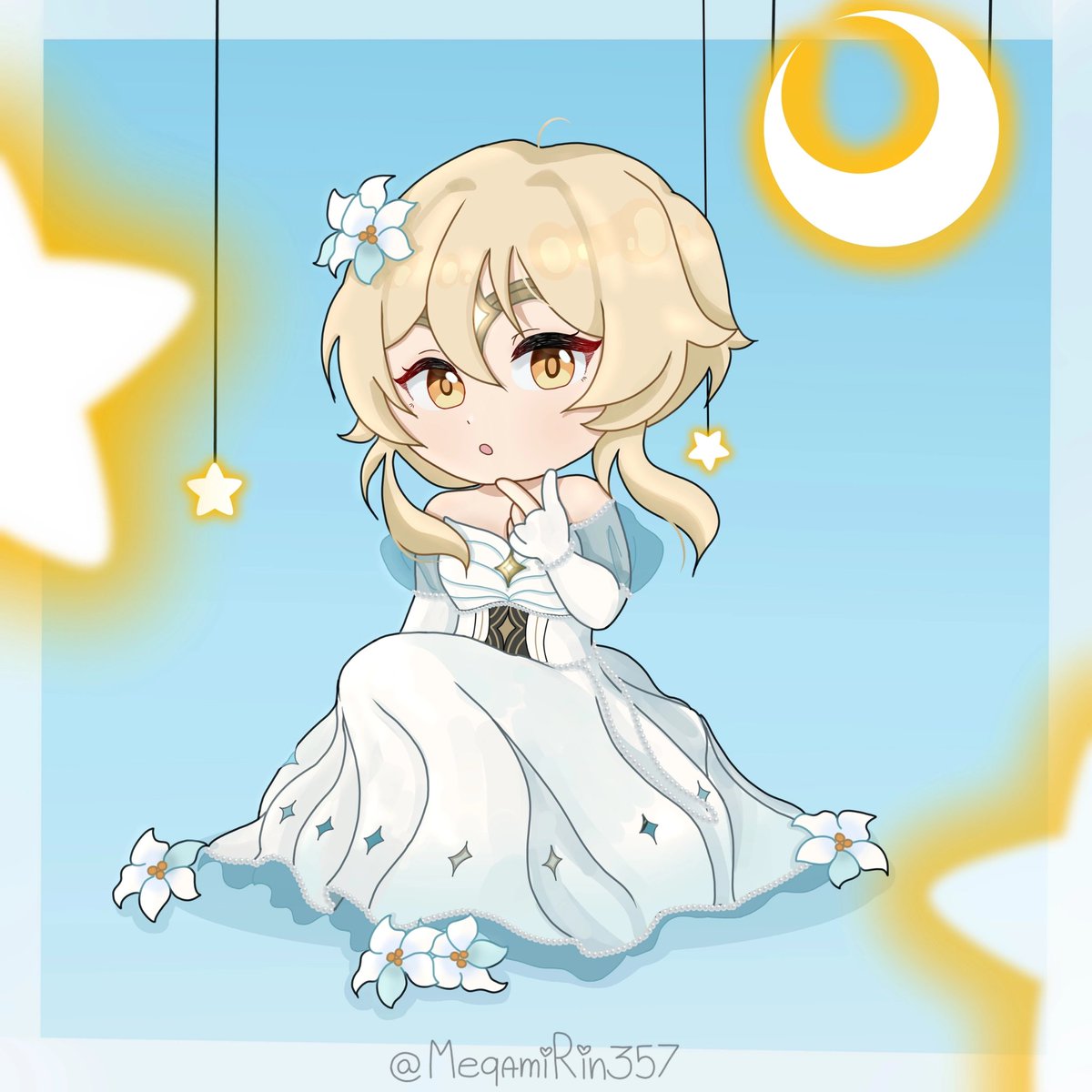 MegamiRin357's tweet photo. Princess Celestia Lumine is looking for her brother!
Has anyone met the Prince of the Abyss?
   The finder will be rewarded with 357 candies.
   Oops... Looks like Paimon has already eaten the candies, ehe~

#GenshinImpact #Lumine https://t.co/1VHHYmRwlc