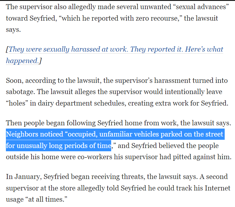 moetkacik's tweet photo. Kroger taking GOP heat for "silencing conservative workers voices" but last year conservative (also: psychotic) Kroger managers drove 19-year worker Evan Seyfried to kill himself, for 1. sticking up for workers who were being sexually harrassed, and 2. wearing a mask https://t.co/D5TKtUzp2C