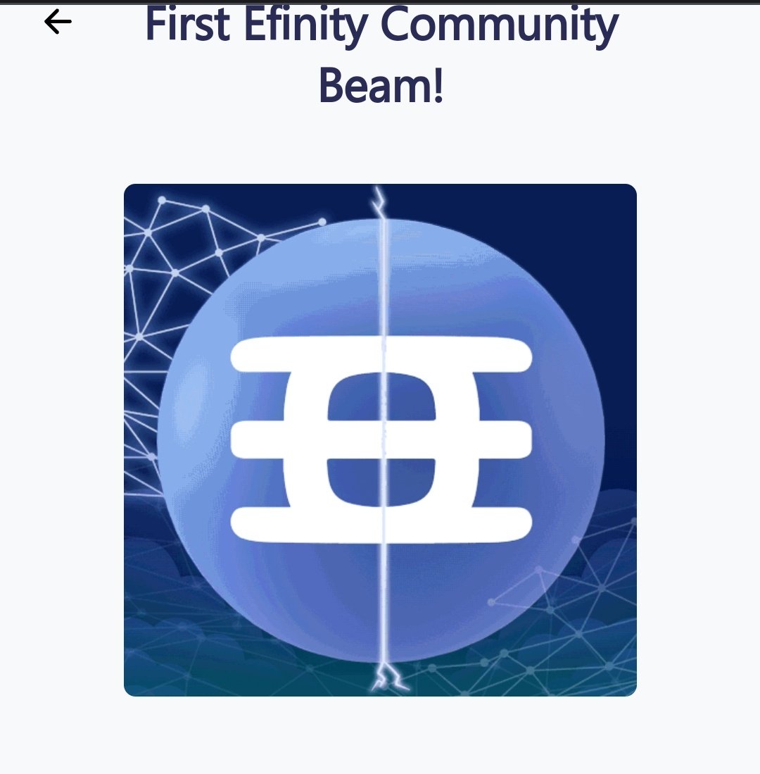 Received my first ever <a href="/efinityio/">Efinity</a> community nft #NFT via Beam, straight to my own Web Wallet! 🙌

This technology is so quick and easy to use - you'll be able to onboard anyone to NFTs with a tap of a button. 

#MyFirstEfinityNFT

Thank you!
