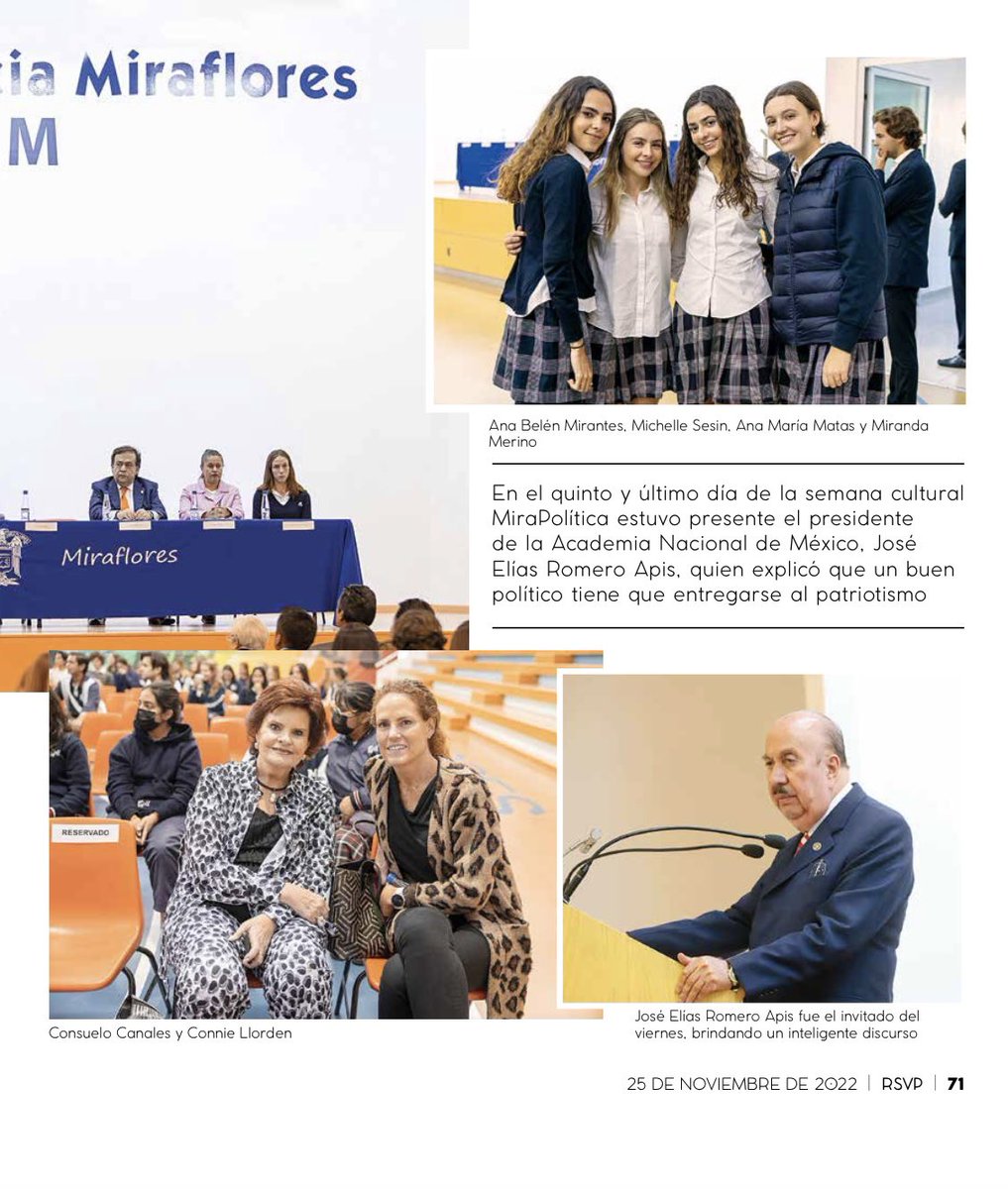 juanpablosf631's tweet photo. En días pasados se realizó el conversatorio “MiraPolítica”, en donde alumnas y alumnos del Colegio Ángel Matute Vidal y del Colegio Miraflores pudieron ser testigos de la experiencia de grandes líderes políticos y su servicio a nuestro país.  

#mexico #educacion #alumnos https://t.co/lli9NCPjI4
