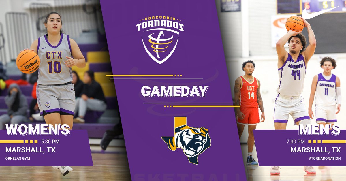 @ctxwomensbball &amp; @CTXMBBALL looks to take care of business with their first ASC road matchup! #TornadoNation 

🆚:ETBU
📍:Marshall, TX

Women (5:30 PM)
📺: bit.ly/3BjM0tj
📊: bit.ly/3uAGI9c

Men (7:30 PM)
📺: bit.ly/3BjM0tj
📊: bit.ly/3UC8n41