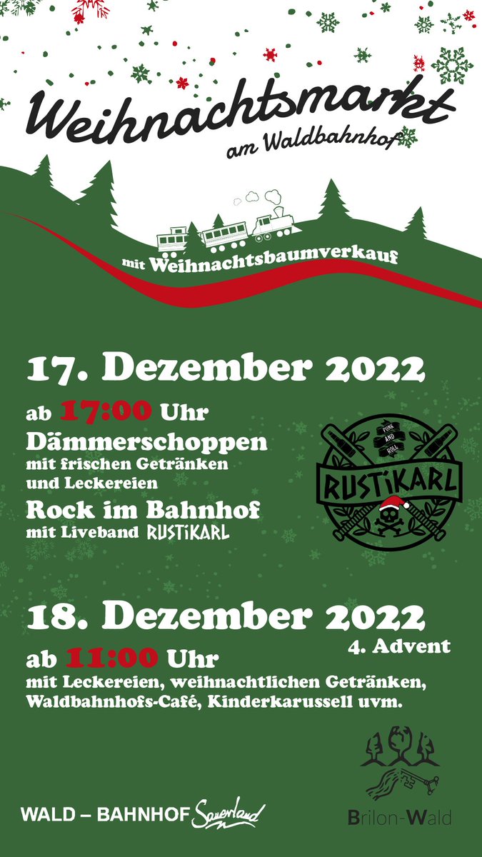 Kommt zum Weihnachtsmarkt am Waldbahnhof! 🎄🎅