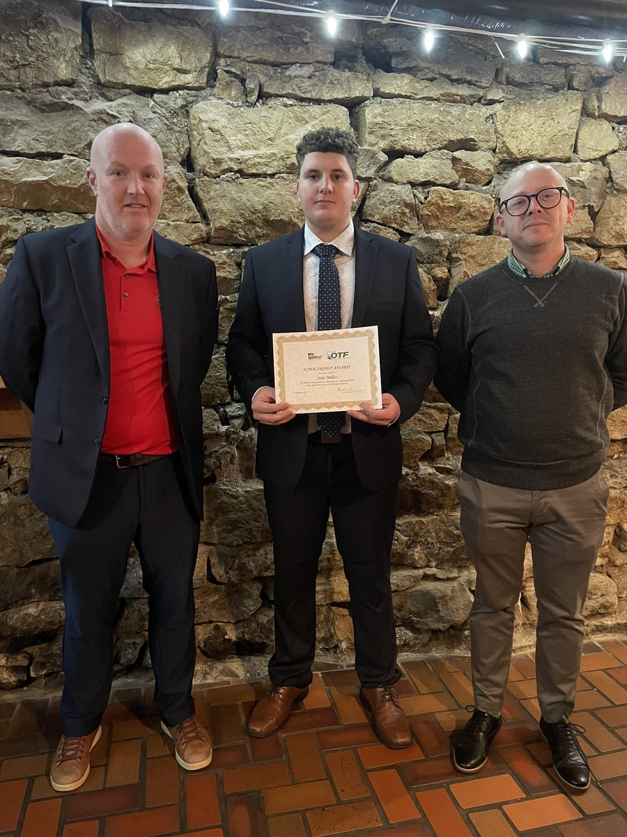 JakeMiller02's tweet photo. What a great week at my first OTF Conference. I am honored to have received the Ohio Lawn Care Association Scholarship as well as the Matt Williams Honorary Scholarship. Thanks to everyone for making this such a great event! @OhioTurfgrass @OhioStma @rtdemayturf @OSU_ATI_Turf https://t.co/Mmp1fDpD06
