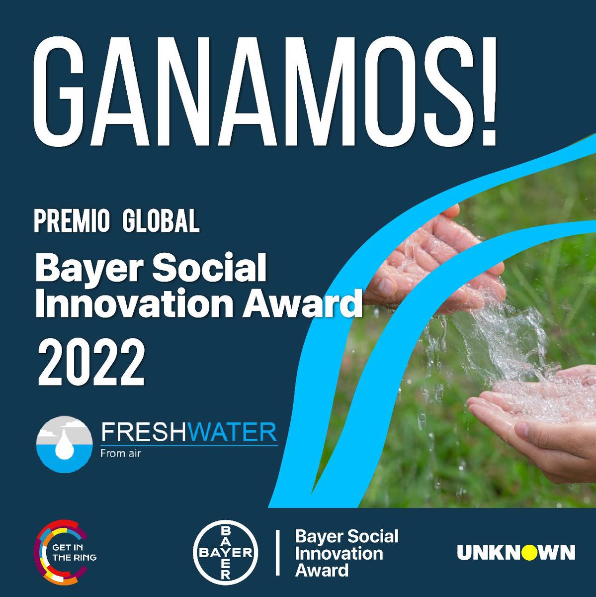FreshWaterCL's tweet image. Muy emocionados… ¡GANAMOS! el  Bayer Social Innovation Award 2022

Con el desafío “Cambiar el Curso del Agua", @FreshWaterCL  fue una de las empresas sociales ganadoras de esta competencia global  en la #GlobalMeetup 2022 en La Haya, Países Bajos.