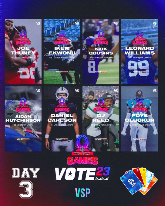 vspass's tweet photo. Day 3 Giveaway 🏈

RETWEET = Pro Bowl vote + entry to win a VSP! 🗳️

#ProBowlVote @foyelicious
#ProBowlVote @D7_Reed
#ProBowlVote @aidanhutch97
#ProBowlVote @KirkCousins8
#ProBowlVote @DanielCarlson38
#ProBowlVote @BigIck79
#ProBowlVote @leonardwilliams
#ProBowlVote @JosephThuney https://t.co/2rl2YZjjD9