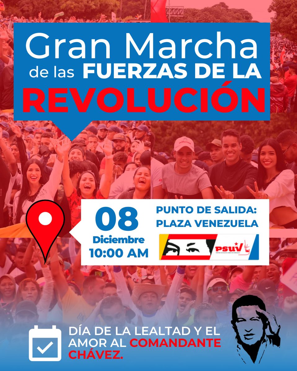 torrealbaf's tweet photo. Hoy #8Dic nos movilizamos en las calles de Caracas demostrando la unidad del Pueblo que ha hecho posible la superación de las adversidades que se nos han impuesto, continuando con el legado del Comandante Eterno en la construcción de la "Patria Buena". 

#PlenoComoLaLunaLlena https://t.co/d9Bz72xowD