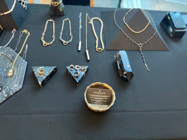 20GreshamSt's tweet photo. @20GreshamSt we welcomed back @CapsuleElevenJewelry who provided us with a stunning array of empowering, contemporary unisex pieces that become part of the wearer’s unique story. 
#jewellerydesign #Empowerment #CityOfLondon 
💍📿
https://t.co/naWrFNo40c https://t.co/eHypR7YXYx