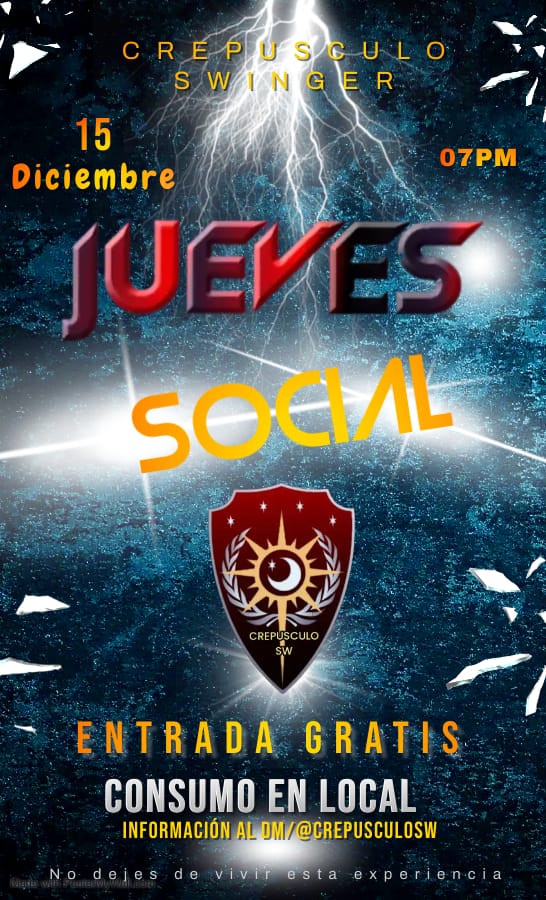 CrepusculoSw's tweet photo. Próximo 15/12 es el día para disfrutar de nuestro Segundo Gran Social. No dejes que te lo cuenten y únete a este maravilloso mundo de complicidad, lujuria y amistad. Más información al DM @parejambiente @parejaswbisex https://t.co/4vbtpAYBIS