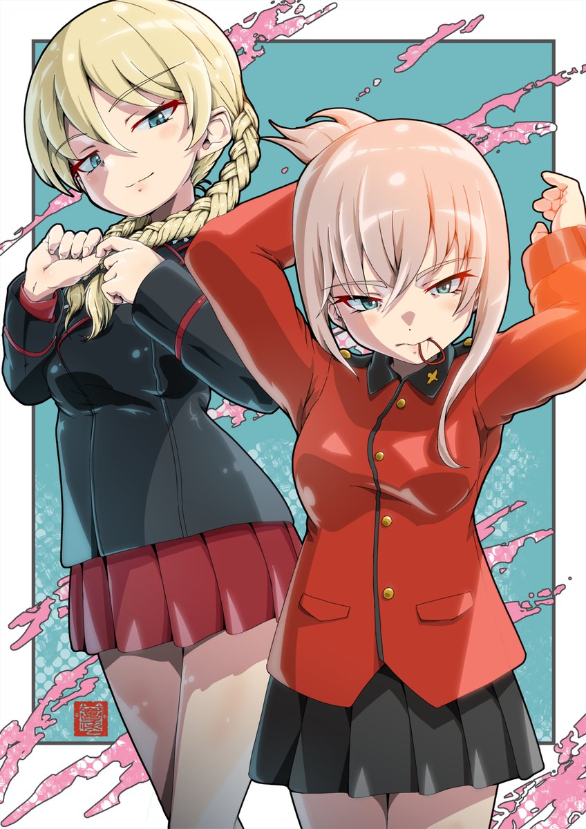 ダージリン(ガルパン) ,逸見エリカ 「」|黒猫童子のイラスト