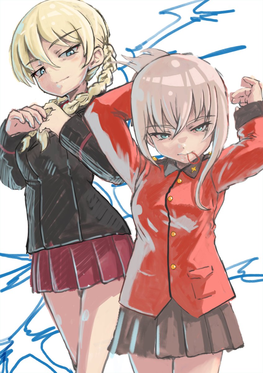 ダージリン(ガルパン) ,逸見エリカ 「」|黒猫童子のイラスト