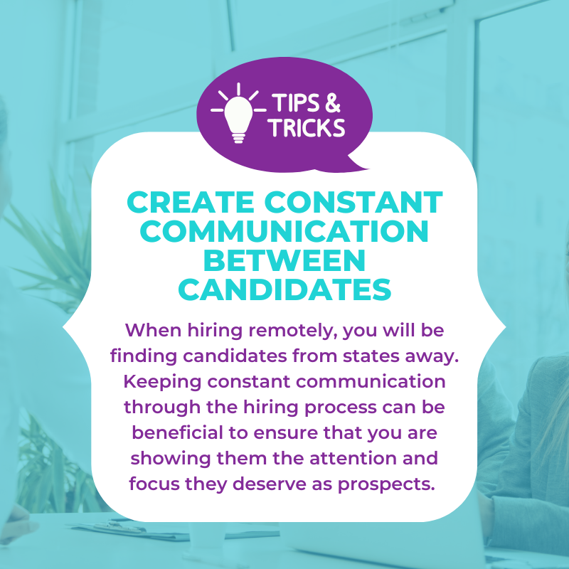 If the person gets hired, they will see this as a benefit of the company, and alternatively, if they do not get hired, they will have created a connection with you and a good view of the company as a whole.

#communicate #candidates