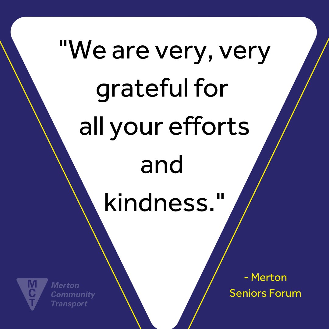 We're always glad to hear how appreciative you are of our efforts!

#feedback #merton #communitytransport
