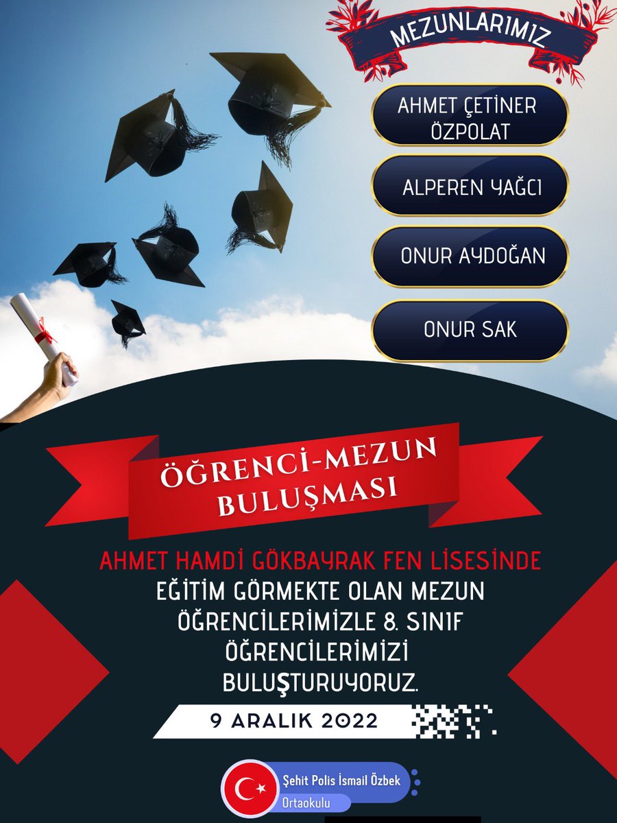 Öğrenci - Mezun Buluşması 🎓

Ahmet Hamdi Gökbayrak Fen Lisesinde eğitim görmekte olan mezun öğrencilerimizle, 8.sınıf öğrencilerimizi buluşturuyoruz.

🗓️ 9 Aralık 2022

@serkangur_bursa
<a href="/cengizucc/">Cengiz Uç</a> 
<a href="/eserkaplan_/">Eser KAPLAN</a> 
<a href="/kestel_mem/">Kestel İlçe Millî Eğitim Müdürlüğü</a>