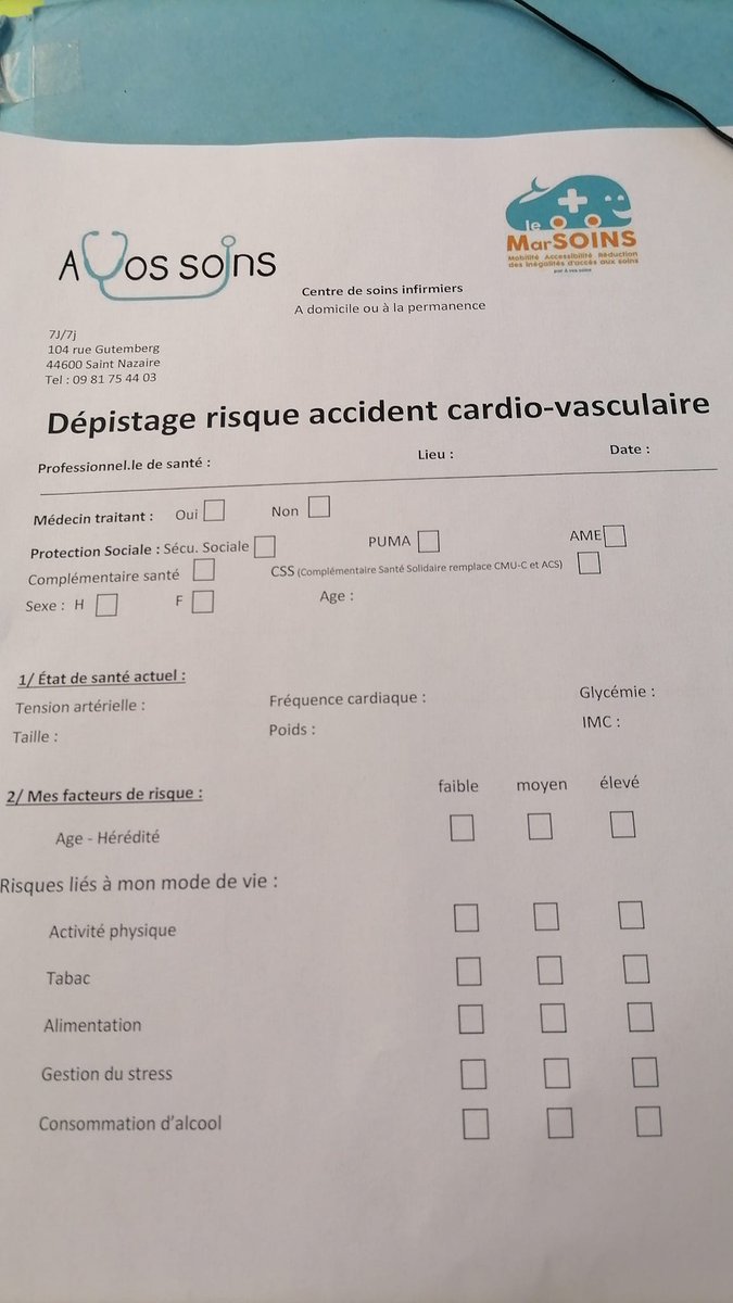Voilà une nouvelle typologie d'action de prévention! 
Dépistage des risques cardio vasculaire... 

Très heureux de lancer une nouvelle offre de dépistage dans notre camion!