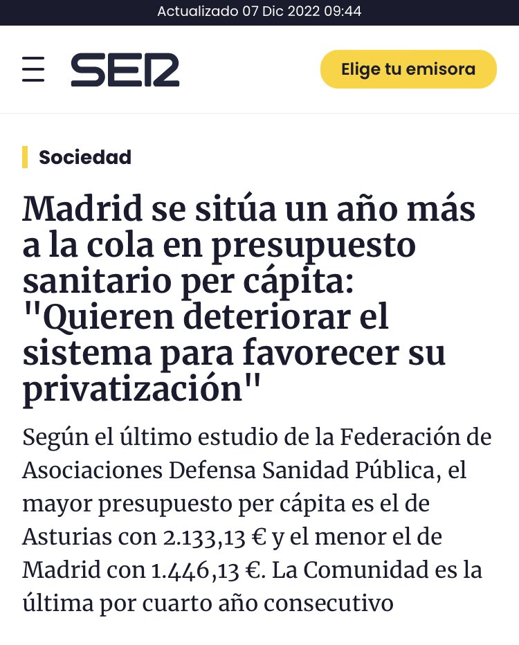 zupo21's tweet photo. ❌En 2003 con competencia sanitaria asumida x #Madrid el gasto en #Privatización fue de 188Millones€

💶En 2023 presupuestan 1355M€ pero en 2021 la cifra superó los 1540M€

🛑Según Cámara de Cuentas además existe deuda oculta de 1056M€ con empresas privadas concesionarias👇 https://t.co/FDwzlHqirn