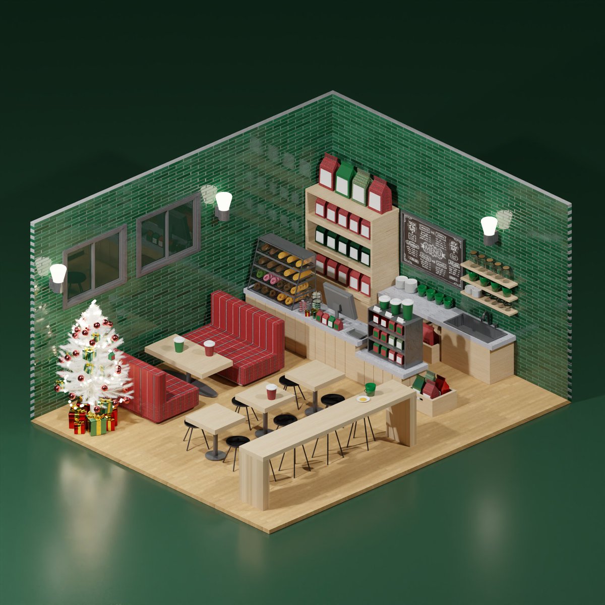 Design_bynora's tweet photo. Small Cafe☕
#Blender #Blender3D #Blenderart #B3D #3DCG #Cafe #SmallCafe #WinterCafe #Christmascafe https://t.co/9isM5N9GKc