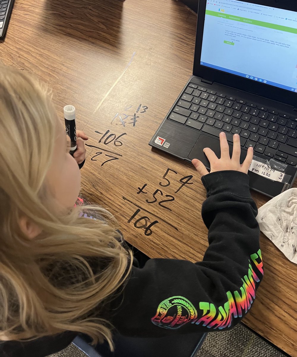 Solving multi step word problems is so much more fun when you can write on tables.  #mathisfun #wordproblems #iteach3rd #rps3rd #rpscrestwood