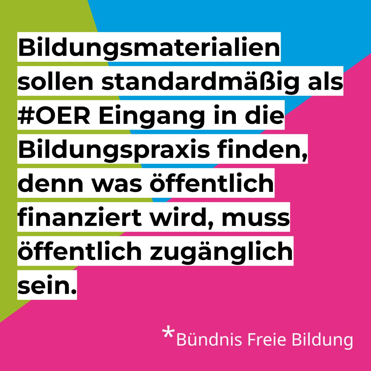 Heute ist Tag der Bildung! Wir können es nicht oft genug sagen, da es immer noch kein Standard in der Praxis ist:

#ÖGÖG #OERde #OERStrategie
