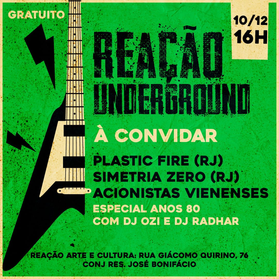 SimetriaZero's tweet photo. 📢 SEGUINDO O FDS NA TERRA DA GAROA‼️
👉🏻SÁBADO 10/12 - A PARTIR DAS 16:00
ESTAREMOS FESTA DE FINAL DE ANO DO Reacao Underground .

E TEREMOS DOBRADINHA CARIOCA COM A @plasticfire‼️
ALÉM DE:
▪️ BANDA Acionistas Vienenses
▪️DJ Radhar VS DJ Ozi

EVENTO GRATUITO‼️

ENDEREÇO ABAIXO⬇️ https://t.co/iprg7dfgrJ