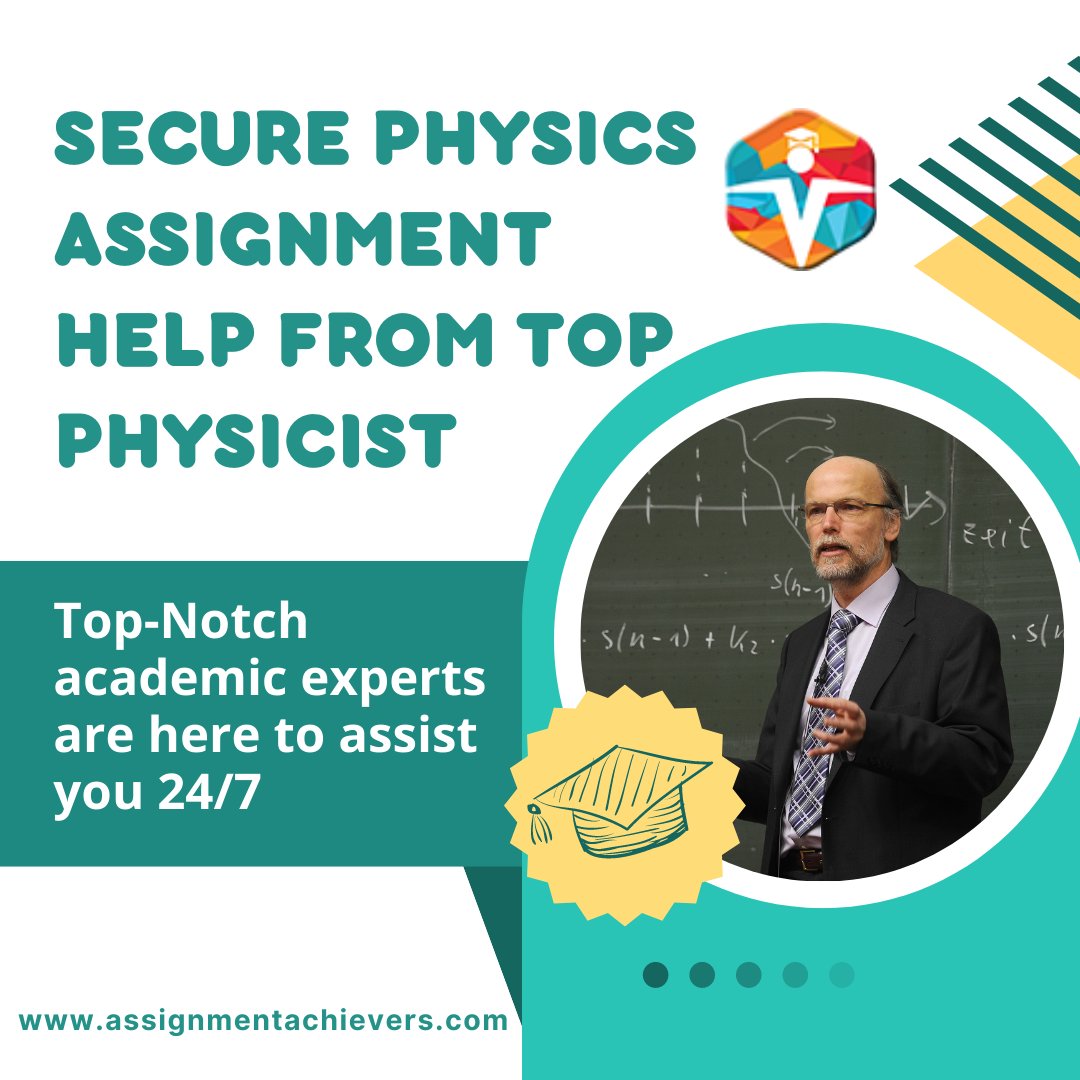 assignmenteam's tweet image. Secure your academic grades with us. Seek help from the best physicist for your Physics Assignments and get the best solution.
#assignmentachievers #physicsassignment #physicsassignmenthelp #physicsexpert #physicshelper #physicshelponline
