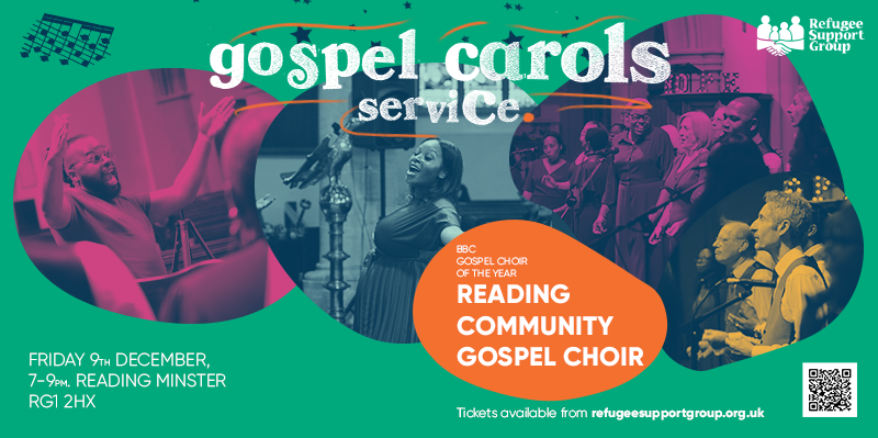 ReadingRefugees's tweet photo. It's Tomorrow! 🙌

Kickstart your Christmas at our Gospel Carols Service 🎄

Hear the incredible Reading Community Gospel Choir singing Gospel versions of your favourite #Christmas carols and help #refugees in #Berkshire 💚

Book your tickets here: https://t.co/PEtHK6LpAs #rdguk https://t.co/bj7in68MmQ