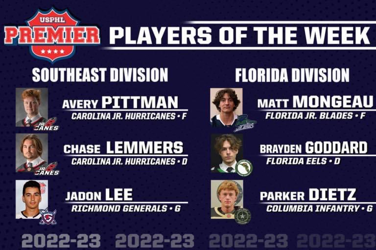 FloridaEels's tweet photo. Congratulations to Premier Defenseman Brayden Goddard on being selected as the @USPHL Player of the week! #fleels #floridaeels https://t.co/CXvJLdKTp8
