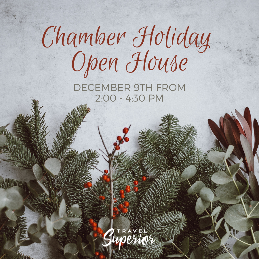 TravelSupWI's tweet photo. Join us for our annual Chamber Holiday Open House on December 9th from 2:00 – 4:30 p.m. at the Chamber office – 205 Belknap Street!

Enjoy beverages and desserts while you network with friends, make new contacts, and meet Chamber staff. No registration is needed! https://t.co/Ao42gFEmgO