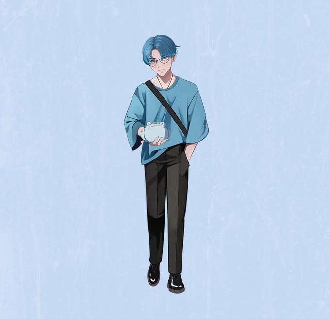 blue - calm &amp; smart, writes very heartfelt lyrics - absolutely would not hesitate to kill a man if he needed to. would plot it out seamlessly &amp; get away with it - cares fiercely for those in his inner circle- polite, but subtle snark 