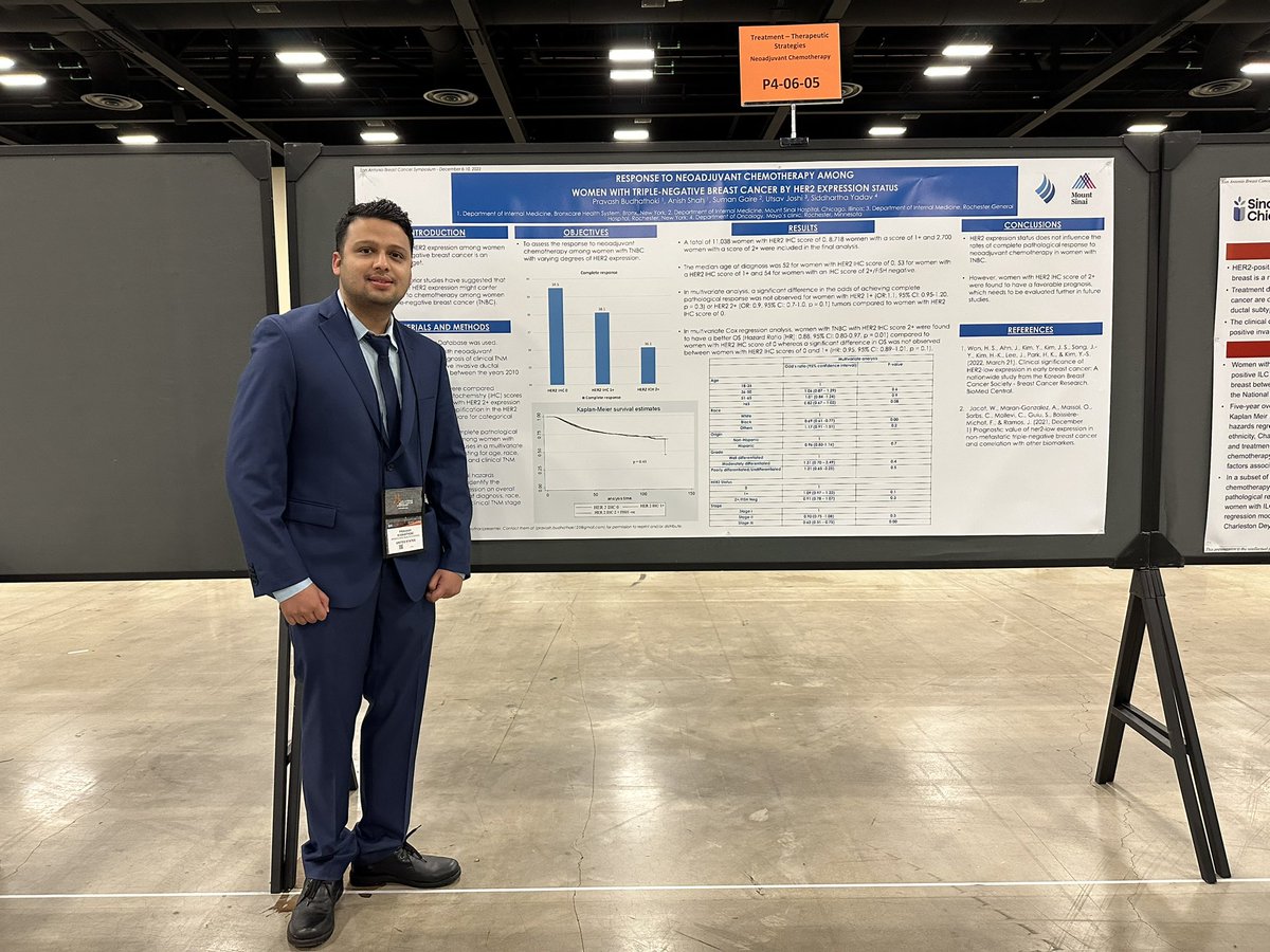 Pravash_ultra's tweet photo. Immensely grateful to present my abstract at #SABCS22. I would like to thank my mentor @SidYadavMD and my co-authors @shahk_anish @_gaire_suman for this glorious experience. https://t.co/LXU96PKVp6