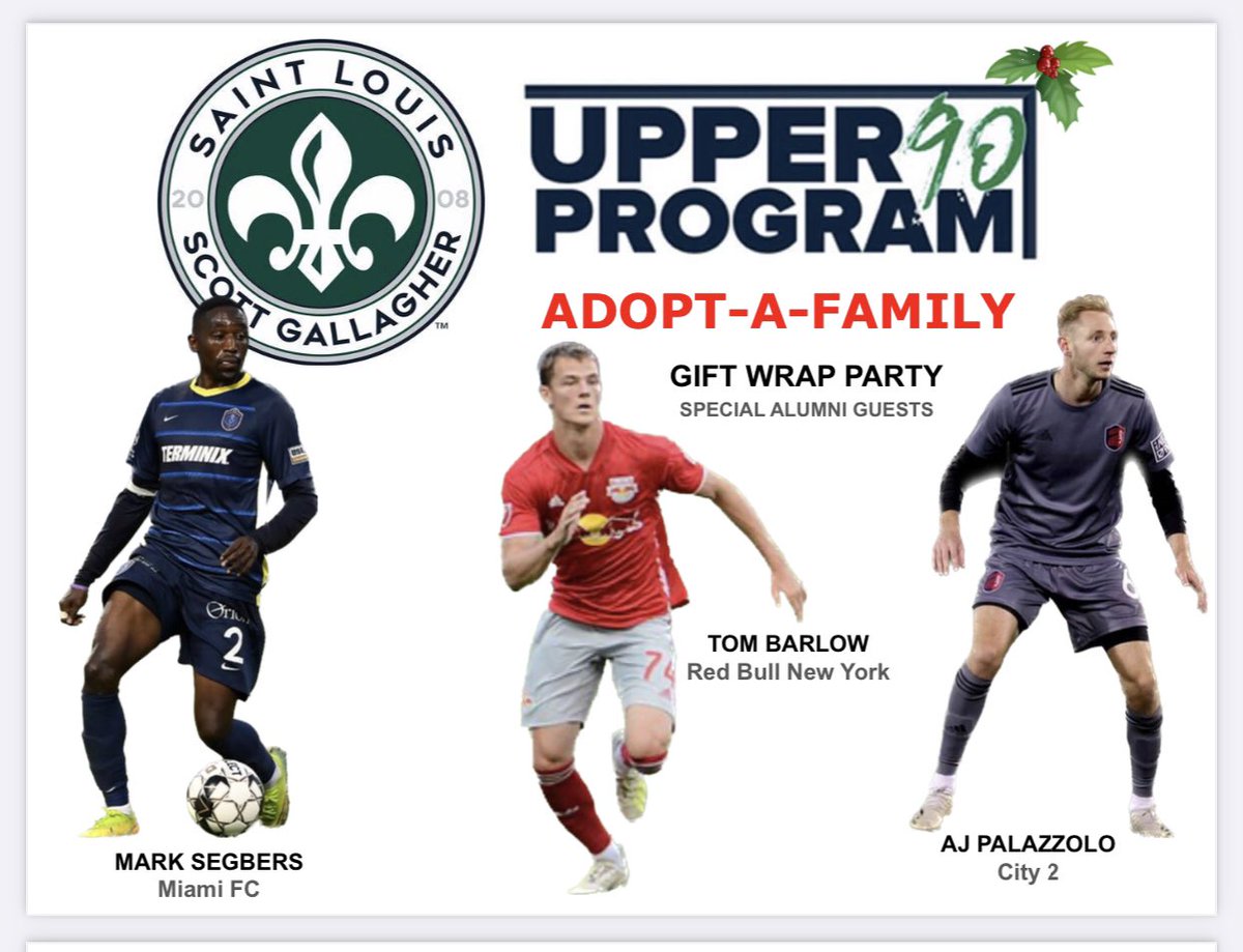 SLSGtraining's tweet photo. Tonight alumni Tom Barlow, Mark Segbers & AJ Palazzolo will be giving back with an inspirational talk at our Upper 90 Adopt A Family Party.
We are still accepting donations to the Adopt A Family project: https://t.co/Ahz1HQlpJ1
#SLSGalumni
#SLSGupper90
@SLSGsoccer https://t.co/KZMhT6VCRO