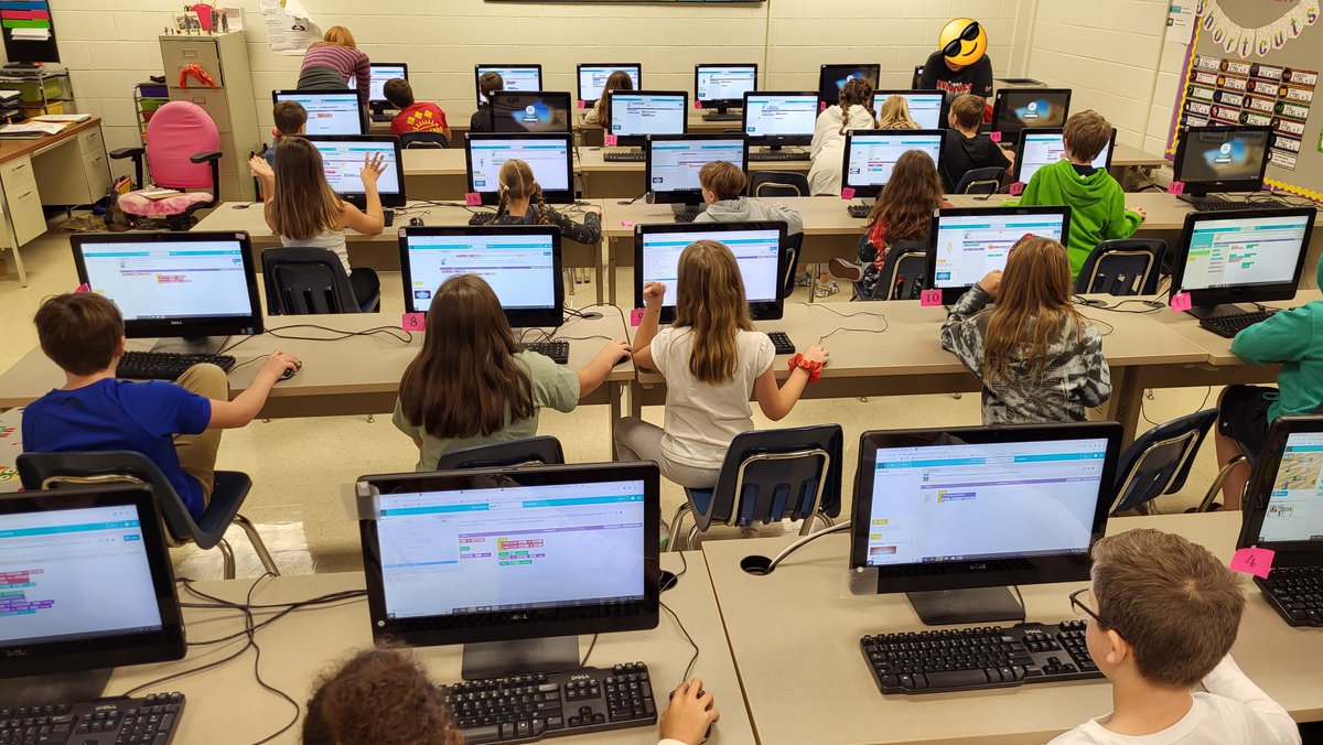 Hour of code is happening with <a href="/rphunt07/">rphunt07</a> at Macedonia ES! Ss are working with <a href="/codeorg/">Code.org</a> &amp; <a href="/PlayCraftLearn/">Minecraft Education</a>! <a href="/itsccsd/">Instructional Technology Cherokee County Schools</a> #ccsdconnectED23 #hourofcode <a href="/MacedoniaElem/">Macedonia Wildcats</a>
