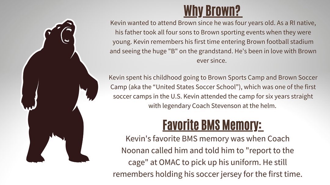 BrownU_MSoccer's tweet photo. Our next Alumni Spotlight is on Kevin Murphy❗️ 

Kevin graduated from Brown in 1996 and first started working in advertising. He then went to law school and is now a corporate attorney in Rhode Island!  🐻 
#BrownBuilt | #GoBears https://t.co/qXK5a7SRtH