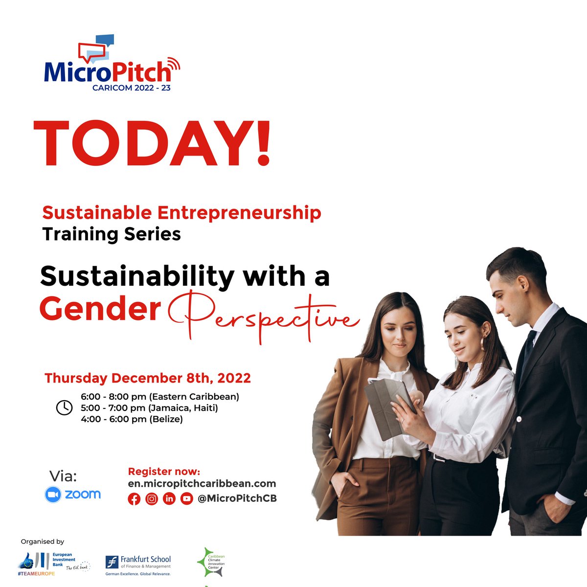 Do you want to know why it’s important to include a Gender Perspective in your business? Attend the MicroPitch Training on December 8th (in English) 

Register here: us02web.zoom.us/meeting/regist… Visit the website en.micropitchcaribbean.com