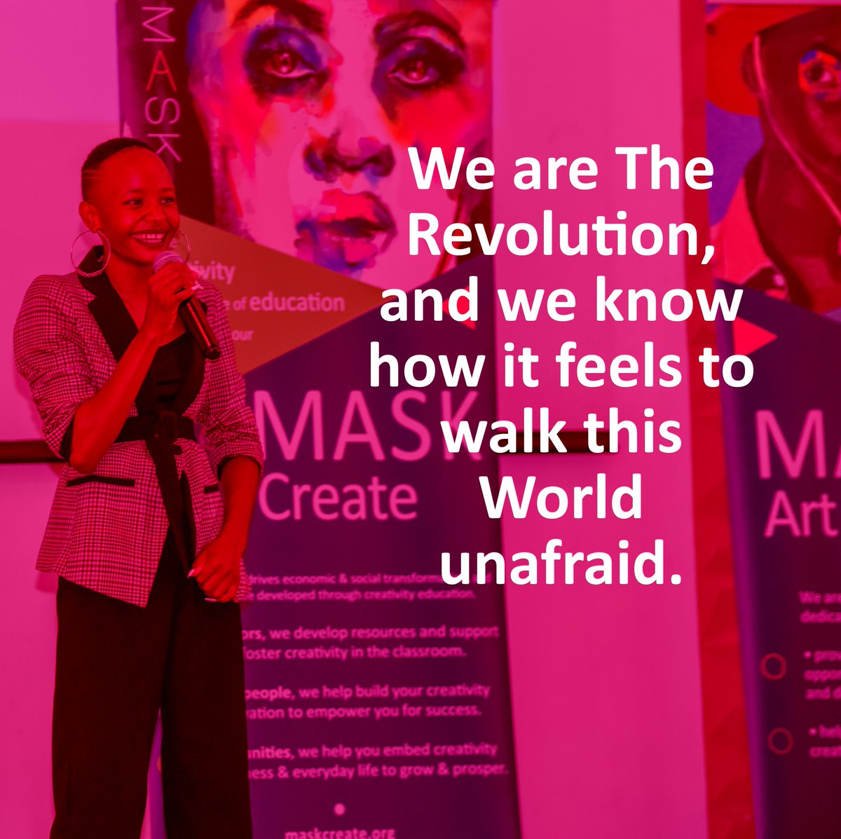 MASKCreativity's tweet photo. Felicity Mudis reads her award-winning poem The Revolution at our MASK Awards Ceremony 2021 &amp; 2022 in Nairobi on 15 October 2022. 

We are The Revolution and we know how it feels to walk this World unafraid! https://t.co/osL0uVU6t7