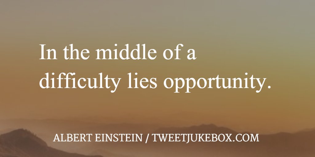 In the middle of a difficulty... Albert Einstein #quote  #inspiration https://t.co/EqoYo4Q5ZN