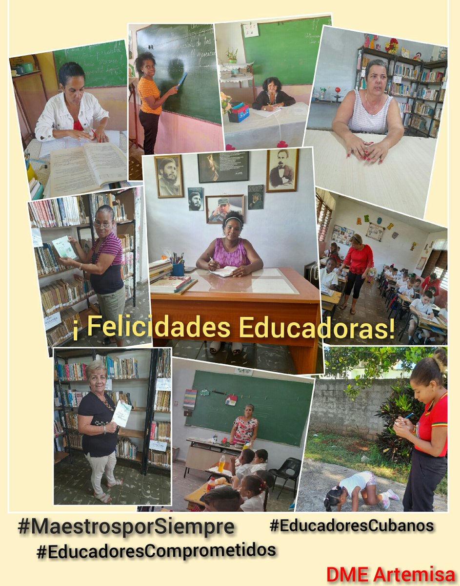 yarobyalvarez's tweet photo. Desde #Artemisa Muchas Felicidades a las Educadoras de la Institución Educativa Aniversario 50 del Moncada. Maestros comprometidos con la obra de la Revolución Cubana. #CubaMined #SomosArtemisa #MaestroporSiempre #EducadoresComprometidos #EducadoresCubanos #EducaciónArtemisa. https://t.co/bSSKANSkVG