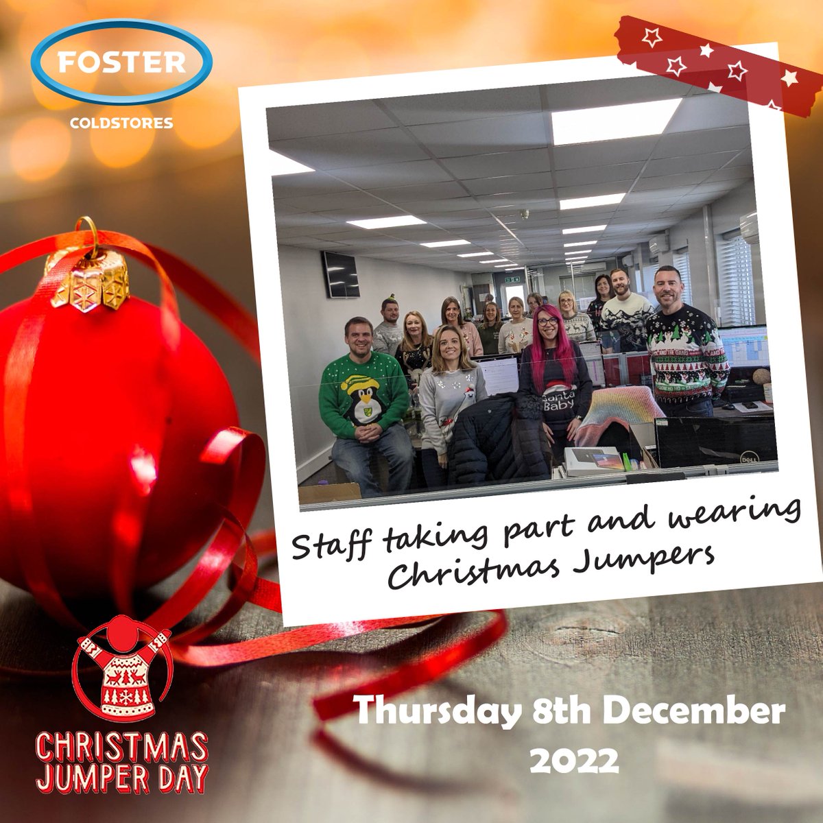fostercoldstore's tweet photo. Staff at our Kings’ Lynn offices taking part in Save the Children’s Christmas Jumper Day!

Raising money for Save the Children and getting into the festive spirit.

#charityfundraising #Savethechildren #charity #support #raisngmoney #ChristmasJumpers https://t.co/SUVZnblwaj