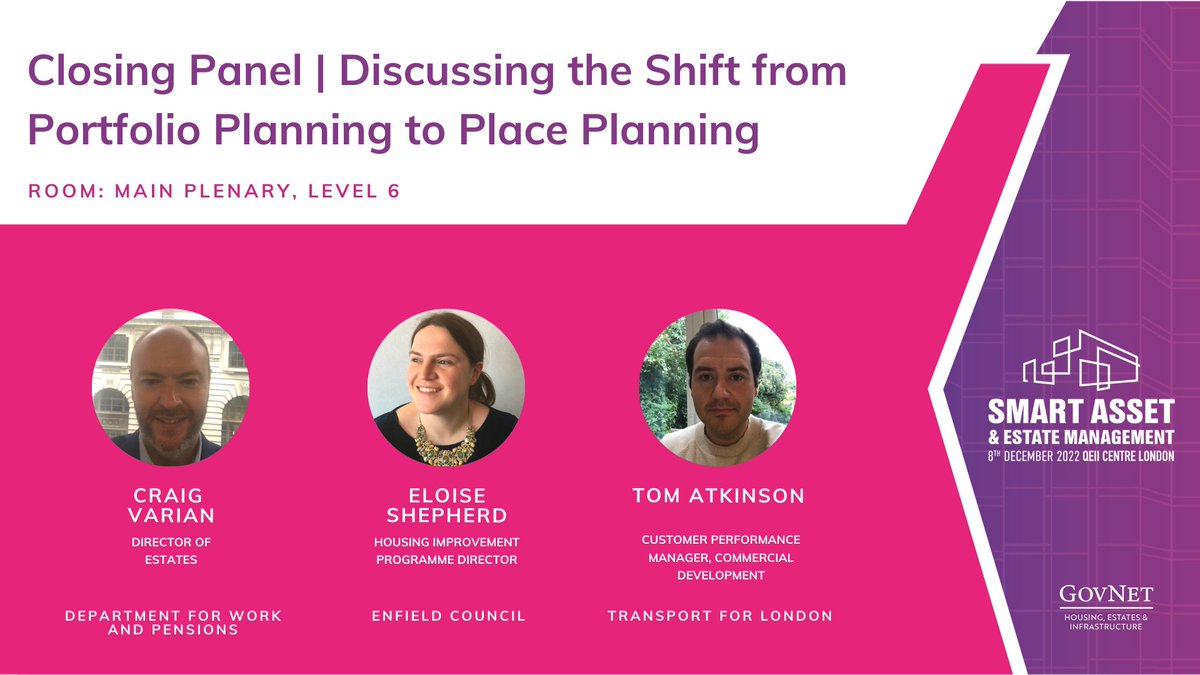 What an incredible day so far at #SmartEstates22! Our final panel starts in 5 minutes in the main plenary! Join the cross governmental panel as they explore: 

👉 the pros and cons of portfolio vs place planning
👉 making public estates fit-for-purpose, accessible and sustainable