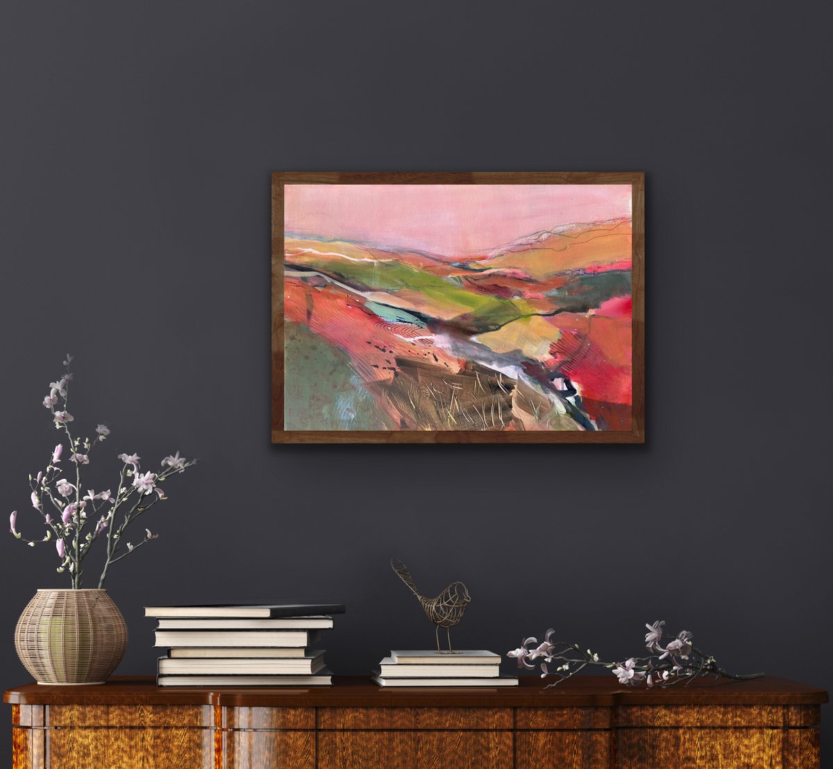 trudymontgomery's tweet photo. Hillscape, an abstract landscape painting on canvas, has now sold and found its forever home! Many thanks to @modern_artbuyer and their Winter Open House near Bath exhibiting many beautiful original paintings and limited edition prints by British artists. https://t.co/IxgzDiB3Xm
