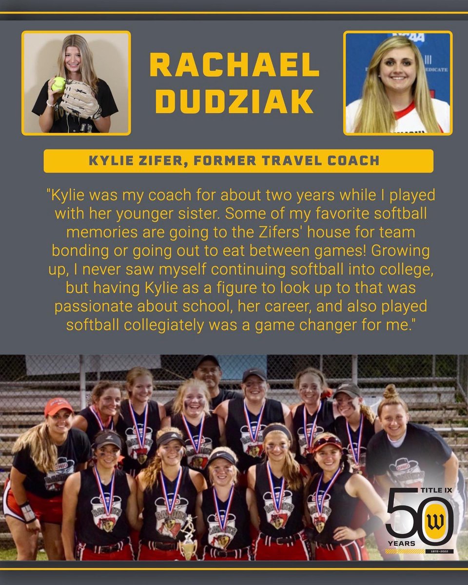 CoWSoftball's tweet photo. We are back to highlighting the women who paved the way for our student-athletes this #ThrowbackThursday! Today we are highlighting Rachael Dudziak, Addie Tagg, and Emma Hudson! #TitleIX50 https://t.co/BEZtpVTACq