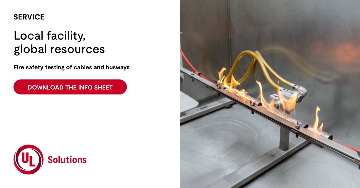 UL_Solutions's tweet photo. UL Solutions now offers local wire and cable fire safety testing in the UAE. Learn how we can help you reduce fire risks and bring safer wires and cables to market: https://t.co/LEAroEA3p1
#wires #cables #firesafety #performancetesting #firesafetytesting https://t.co/O4rRekHatE